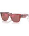 Ray Ban Ray-ban Mega Wayfarer 52 Unisex Low Bridge Fit Sunglasses In Transparent Pink