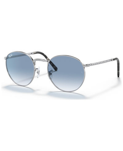 Ray Ban Unisex New Round Sunglasses, Rb363753-y In Silver Tone