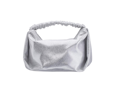 Nina Women's Ruched Handle Soft Pouch In Silver-tone