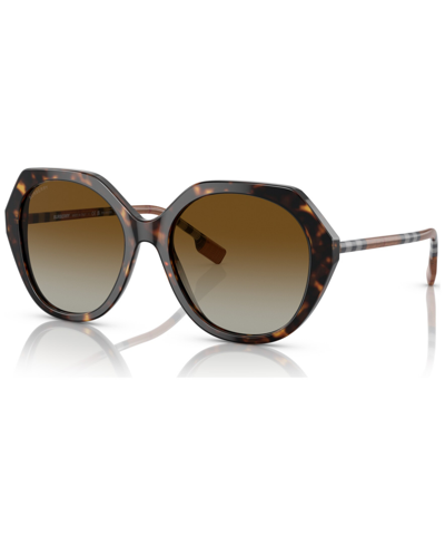Burberry Women's Vanessa Polarized Low Bridge Fit Sunglasses, Be4375f57-p In Brown Polar