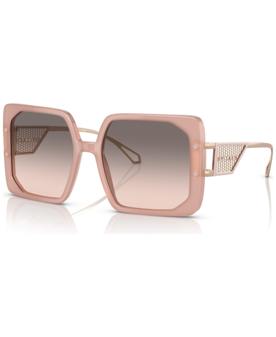 Bvlgari Oversized Gradient Square Acetate Sunglasses In Pink Gradient Grey