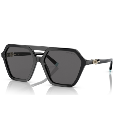Tiffany & Co 0tf4198 8001s4 Geometric Sunglasses In Dark Grey