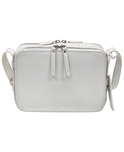 Mancini Women's Pebbled Rachel Camera Style Crossbody Handbag In White