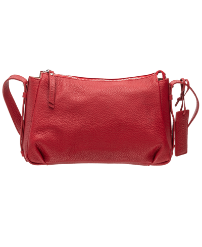 Mancini Women's Pebbled Charlize Crossbody Handbag In Red