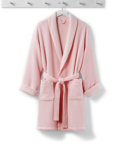 Hotel Collection Cotton Waffle Textured Bath Robe, Created For Macy's In Airy Pink