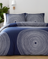 Marimekko Fokus Cotton Reversible 3 Piece Comforter Set, Full/queen In Navy