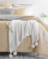 MARTHA STEWART COLLECTION COLLECTION POM POM SOLID THROW, 50" X 70"