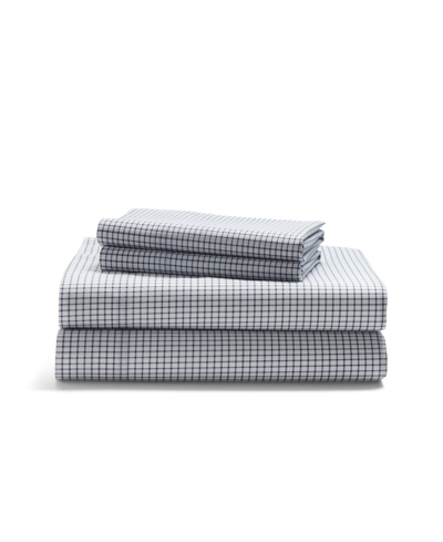 Ralph Lauren Sloane Checked Antimicrobial 4-pc. Sheet Set, King In Navy