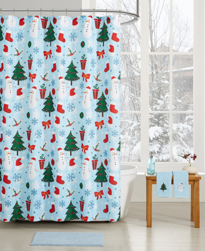Vcny Home Snowman Holiday 17-pc. Bath Boxed Set Bedding In Blue