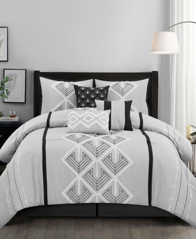 Stratford Park Oliver 7-piece Comforter Set, California King In Black-gray