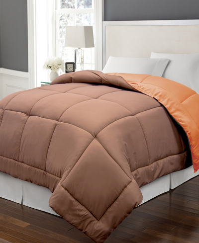 Blue Ridge Reversible Down Alternative King Comforter In Orange/bro