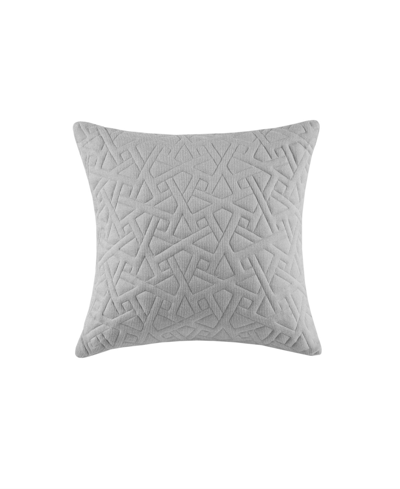 Natori Origami Knit Quilted Top Decorative Pillow, 18" X 18" In Grey
