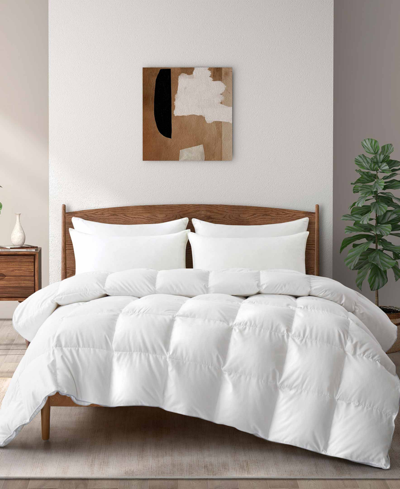 Unikome Medium Weight Extra Soft Goose Feather Fiber Comforter, California King In White