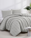 Southshore Fine Linens Dhara 2 Piece Textured Duvet Cover Set, Twin/twin Xl In Steel Gray