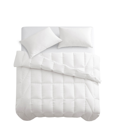 Unikome Medium Warmth No Noise White Goose Down Feather Fiber Comforter, Full/queen