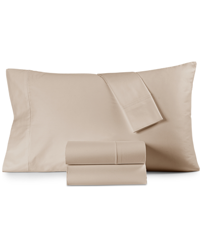 Hotel Collection 525 Thread Count Egyptian Cotton 3-pc. Sheet Set, Twin Xl, Created For Macy's Bedding In Tan
