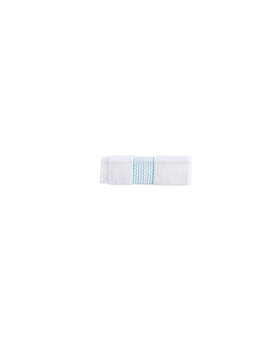 Brooks Brothers Rope Stripe Border Turkish Cotton Washcloth, 12" X 12" In Sea Glass