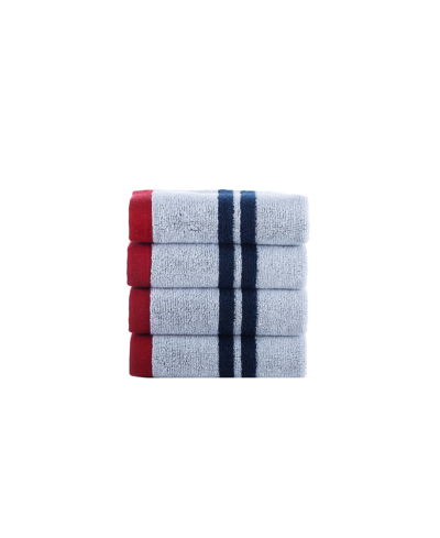 Brooks Brothers Nautical Blanket Stripe 4 Piece Turkish Cotton Wash Towel Set Bedding In White