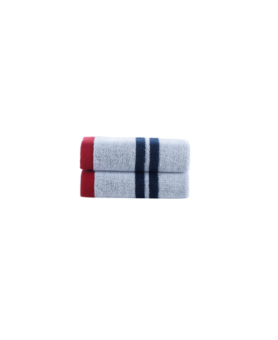 Brooks Brothers Nautical Blanket Stripe 2 Piece Turkish Cotton Wash Towel Set Bedding In White