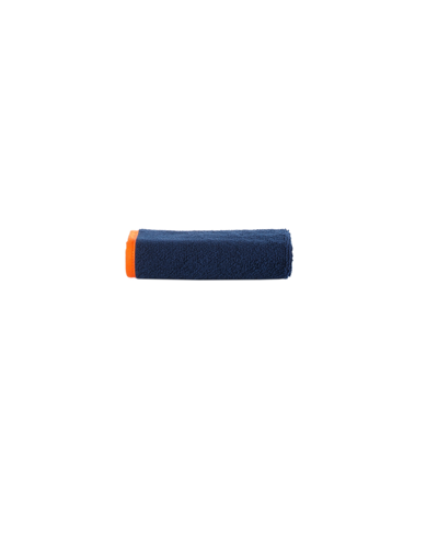 Brooks Brothers Contrast Frame Turkish Cotton Washcloth, 12" X 12" In Navy