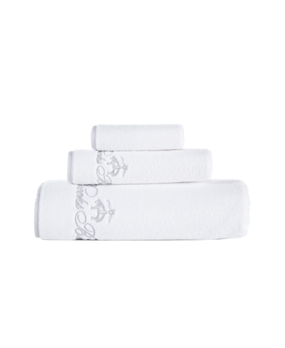 Brooks Brothers Contrast Frame 3 Piece Turkish Cotton Towel Set Bedding In White