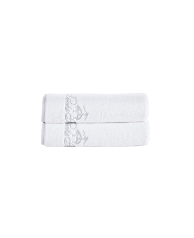 Brooks Brothers Contrast Frame 2 Piece Turkish Cotton Hand Towel Set Bedding In White