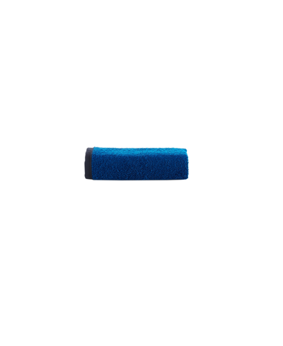 Brooks Brothers Contrast Frame Turkish Cotton Washcloth, 12" X 12" In Royal Blue