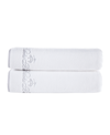 Brooks Brothers Contrast Frame 2 Piece Turkish Cotton Bath Sheet Set Bedding In White
