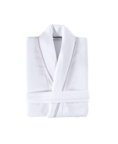 Brooks Brothers Contrast Frame 48" Turkish Cotton Bathrobe In White