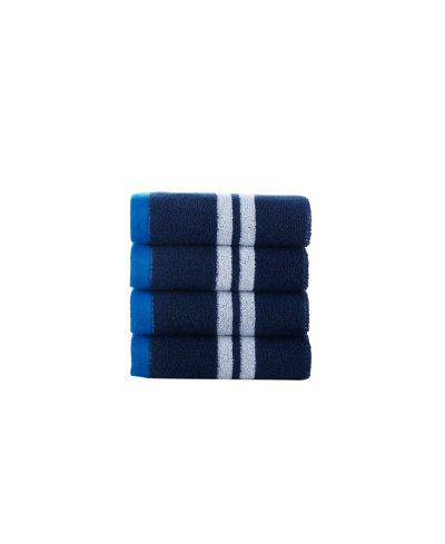 Brooks Brothers Nautical Blanket Stripe 4 Piece Turkish Cotton Wash Towel Set Bedding In Navy