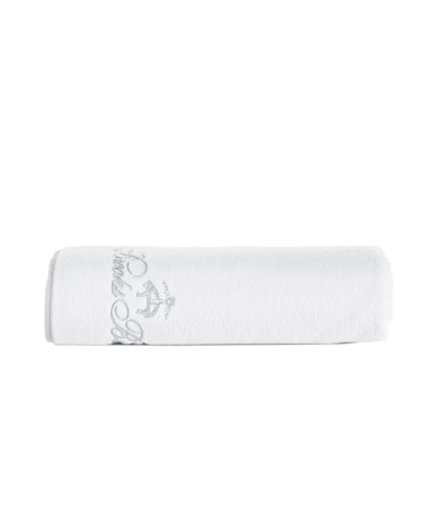 Brooks Brothers Contrast Frame 55" X 28" Turkish Cotton Bath Towel In White