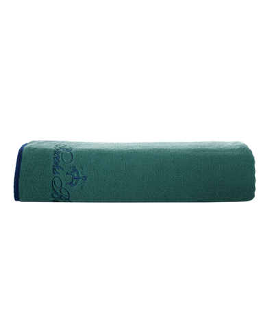 Brooks Brothers Contrast Frame Turkish Cotton Bath Sheet, 67" X 35" In Deep Jungle