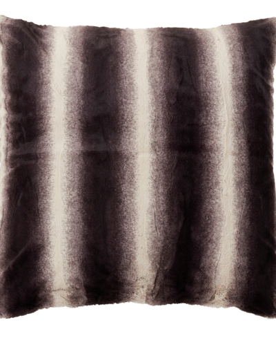 Saro Lifestyle Faux Fur Floor Pillow, 28" X 28" In Black