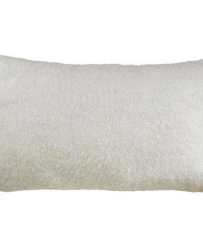 Saro Lifestyle Faux Mohair Decorative Pillow, 14" X 22' In Ivory
