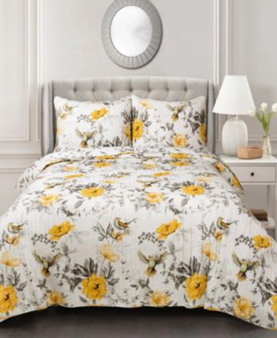 Lush Decor Penrose Floral Quilt Set In Yellow