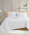 Cottage Classics Farmhouse Stripe Quilt Sets In Beige