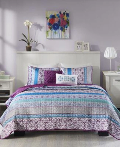 Intelligent Design Joni Coverlet Sets Bedding In Purple