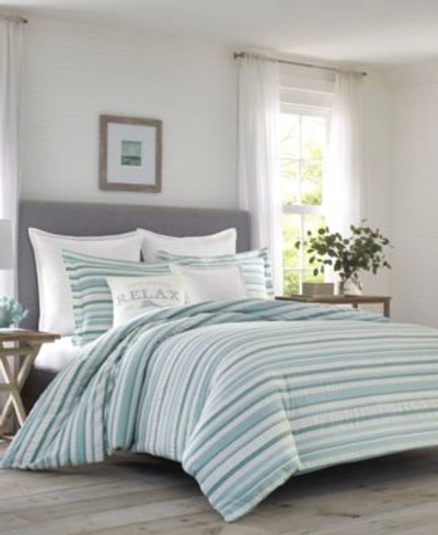 Tommy Bahama Home Clearwater Cay Comforter Set Collection Bedding In Silver-tone Blue