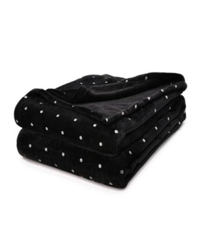 Superior Ultra Plush Polka Dot Blanket Collection Bedding In Sepia