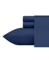Nautica Solid Cotton Percale Sheet Set In Captains Blue