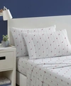 Nautica Audley Stripe Cotton Percale Sheet Set In Red/gray