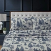 Tribeca Living Mountain Toile Heavyweight Flannel Extra Deep Pocket Twin Xl Sheet Set Bedding In Deep Red