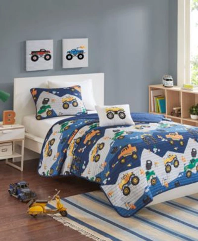 Mi Zone Kids Nash 4 Pc. Reversible Coverlet Sets Bedding In Blue