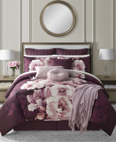 Sunham Liana 14 Pc. Comforter Sets Bedding In Purple