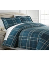Southshore Fine Linens Ultra Soft Plaid Down Alternative 3 Piece Comforter Set Bedding In Gray