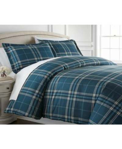 Southshore Fine Linens Ultra Soft Plaid Down Alternative 3 Piece Comforter Set Bedding In Gray