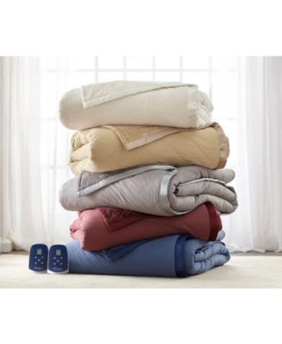 Shavel Micro Flannel To Ultra Velvet Electric Comforter Blanket Collection Bedding In Merlot