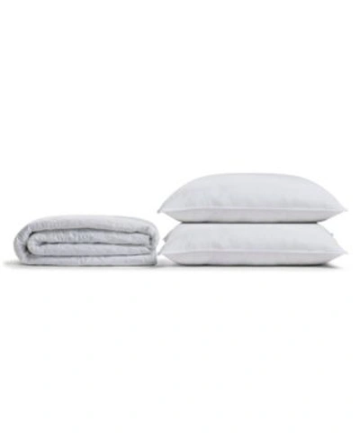 Ella Jayne Allergy Free Bundle- Overstuffed Plush Filled Side Back Sleeper Pillow And Dust Mite Free Mattress P In White