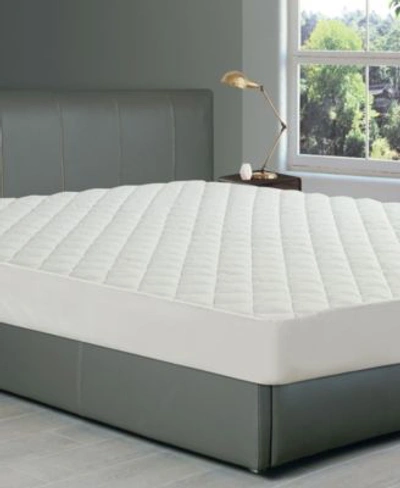 All-in-one All In One Repreve Recycled Soft Terry Fitted Mattress Pad In White