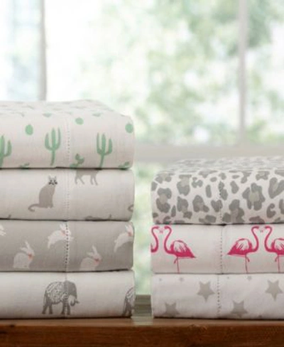 Pointehaven Printed Flannel Sheet Sets Bedding In Elephants